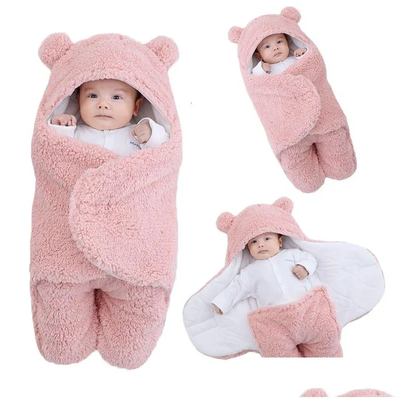 Sleeping Bags Slee Bags Soft Born Baby Wrap Blankets Bag Envelope For Sleepsack Thicken 0-9 Months 230630 Drop Delivery Baby, Kids Mat Dhlgn