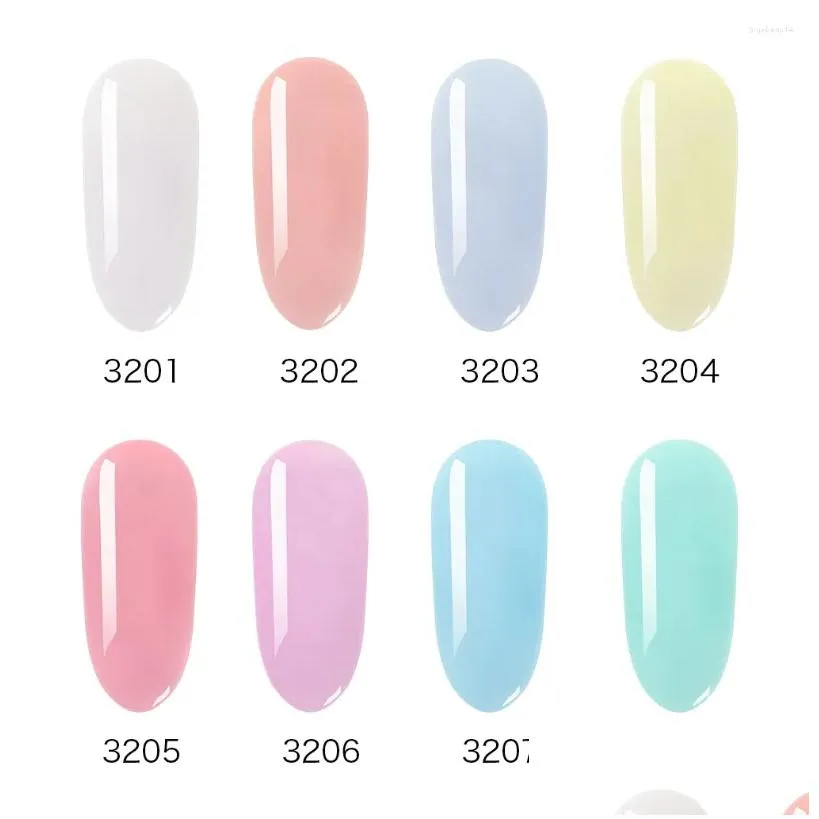 Nail Gel Hnm Color Jelly Nude Translucent Lacquer Long Lasting Enamel Paint 8Ml Varnish Art Led Lamp Diy Design Drop Delivery Dhsz2