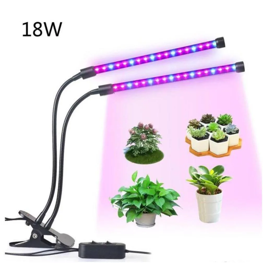 Grow Lights Dimmable Timing Equipment Light Clip Plant Double Growth Fill Black Suitable For Indoor Drop Delivery Lights Lighting Indo Dhur7
