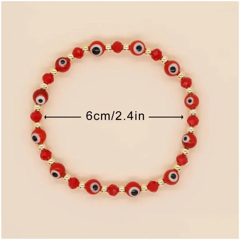 Beaded Strand Beaded Bracelet Crystal Eye Originality Hand Knitting Red Bohemia Adjustable Tide Simple Rice Bead Drop Delivery Jewelr Dhejr