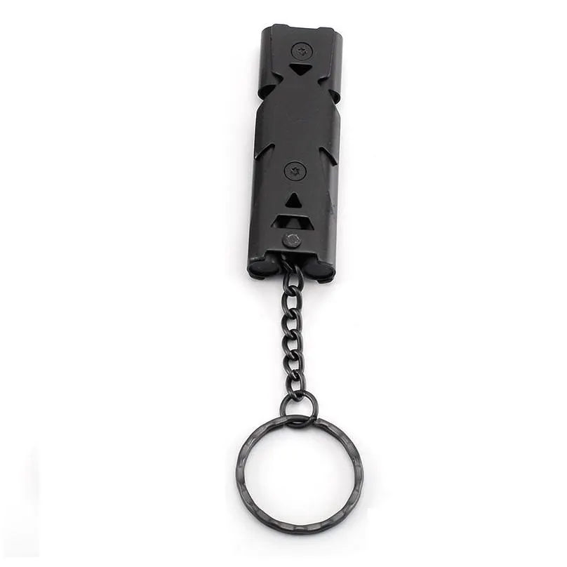 Key Rings Whistles Keychains Ring Portable Stainless Steel Self Defense Key Chains Holder Fashion Car Keyrings Accessories Outdoor Su Dhp0F