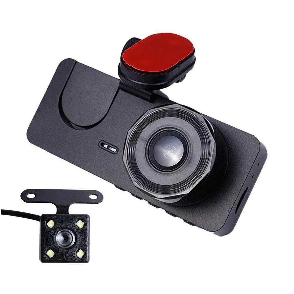 Car Dvrs New 3-Lens 1080P 2.0Inch Car Dvr Hdinside Vehicle Dash Way Registrator Camcorder Dashcam Dvrs Recorder Video Camera Camthree Dhlru