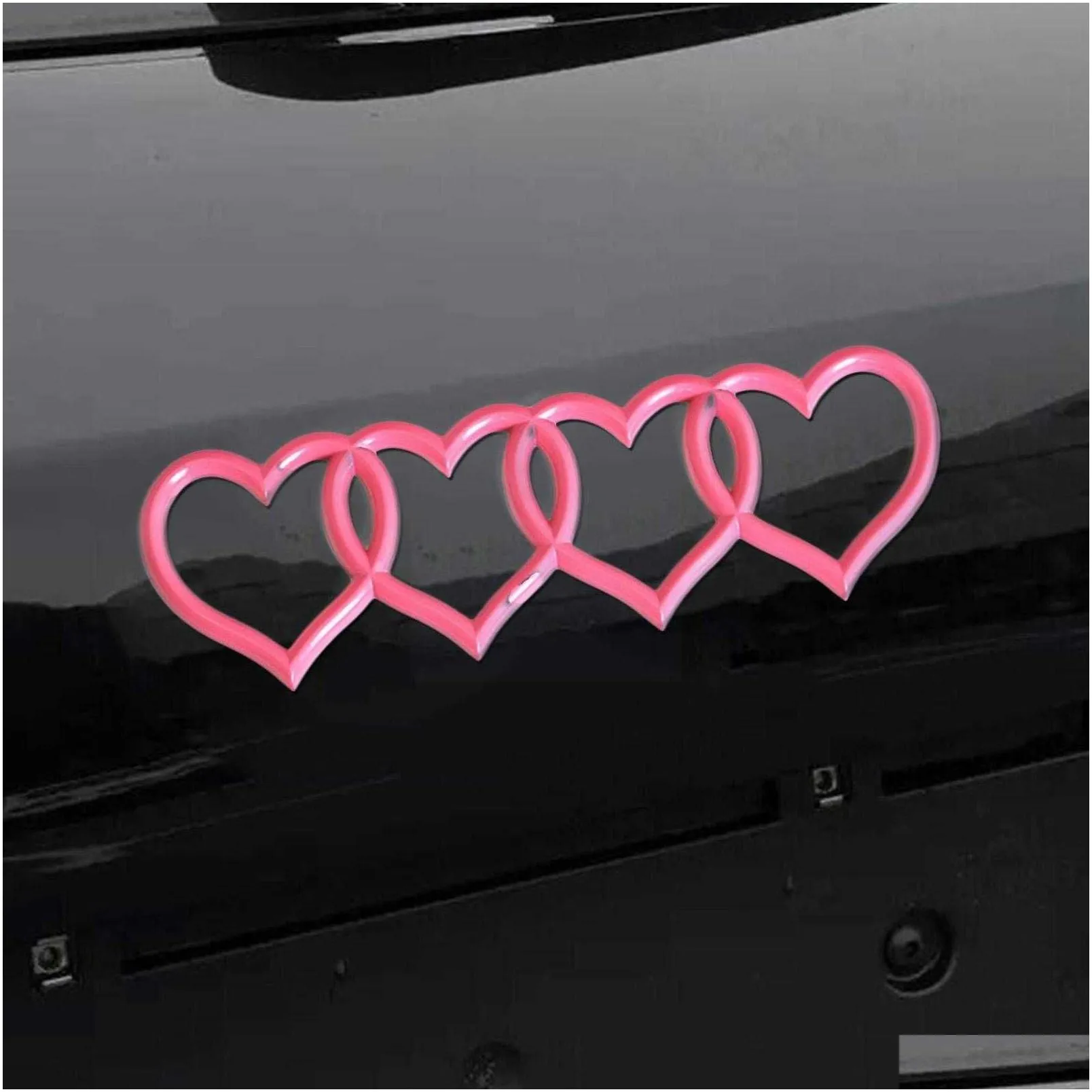 Car Stickers New Car Sticker Love Heart Rear Trunk Tail Label Badge Emblem Decal For Replacement Accessories V4M3 Drop Delivery Automo Dheol