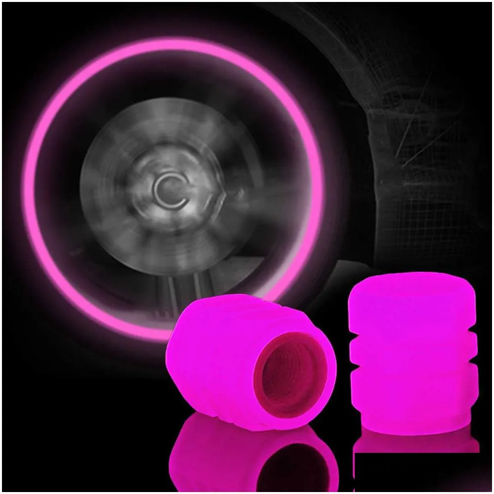 Other Auto Parts New Luminous Tire Vae Cap Car Motorcycle Bike Wheel Hub Glowing Er Decoration Styling Tyre Accessories 2023 Drop Deli Dh8Nn