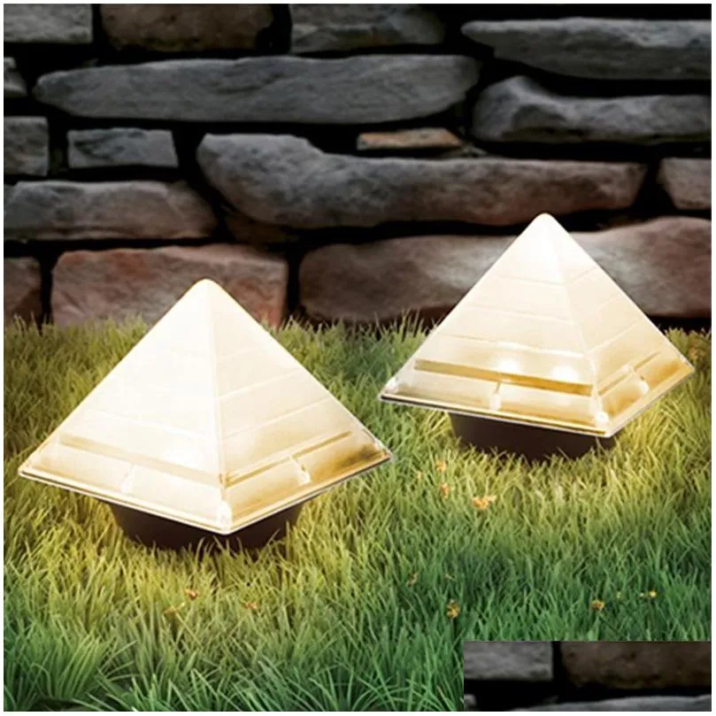 Underground Lamps Brelong Ip65 Waterproof Led Pyramid Solar Buried Ground Garden Sensor Night Light Landscape Lawn Yard Stair Decorati Dhrks