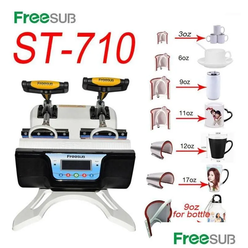 Printers Sub 7 In1 Comb Double Station Mug Press Hine Sublimation Printing For 3Oz 6Oz 9Oz 11Oz 12Oz 17Oz Cups Bottles1 Drop Delivery Dhye6