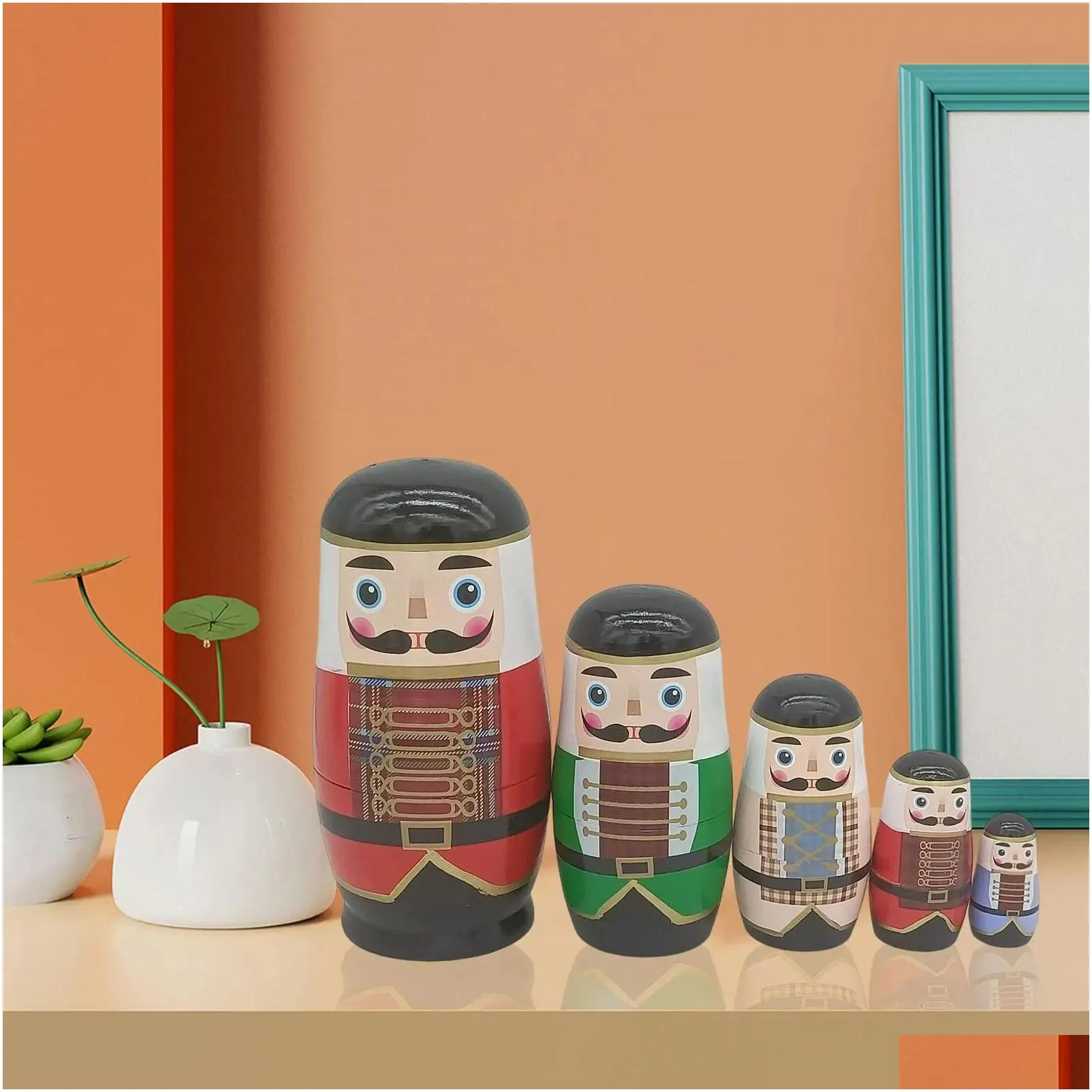 Dolls 5Pcs Cute Matryoshka Decoration Russian Nesting For Ing Gift Home 231031 Drop Delivery Dhrbl