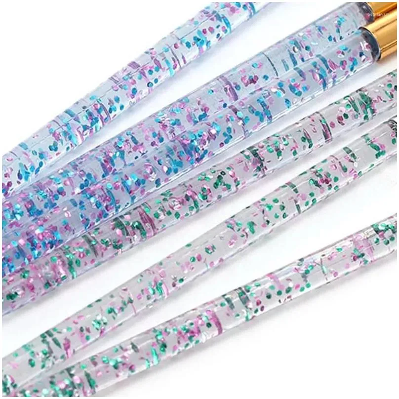 Nail Brushes 2023 3Pcs Acrylic French Stripe Art Liner Brush Set 3D Tips Manicure Tra-Thin Line Ding Pen Uv Gel Painting Drop Deliver Dhhzk