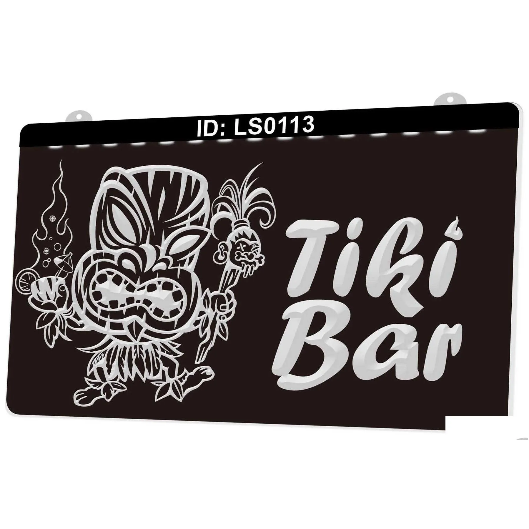 Led Neon Sign Ls0113 Tiki Bar 3D Engraving Led Light Sign Whole Retail015027004 Drop Delivery Lights Lighting Holiday Lighting Dhpnc
