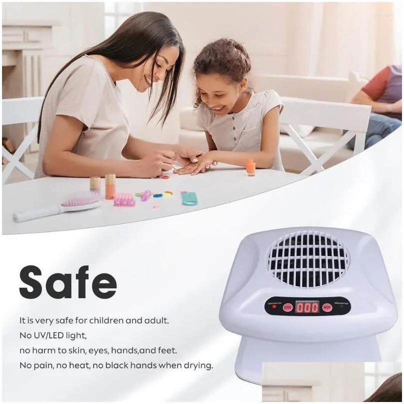 Nail Dryers Air Dryer Manicure Fan With Matic Sensor Warm Cool Wind Blower For Polish Fast Curing Lamp 300W Drop Delivery Dhyh0