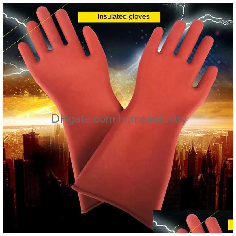 Cleaning Gloves Home Insation Gloves 12Kv High Voltage Electrical Anti Electric Labor Leakage Prevention Rubber 210622 Drop Delivery H Dh6Vs