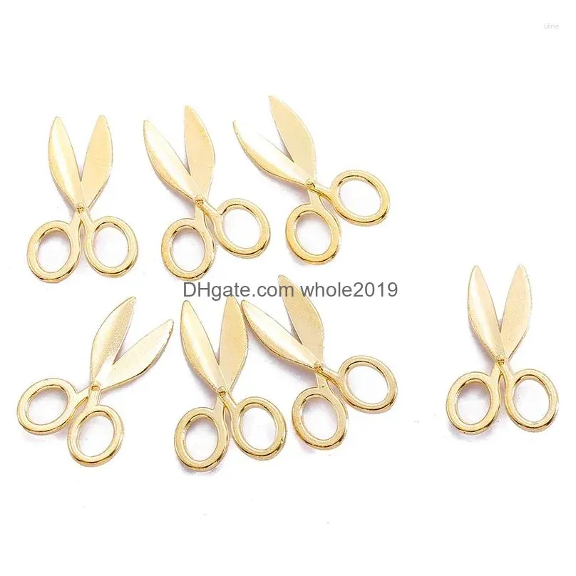 Charms 200 Pieces/Bag 16 10Mm Metal Scissors Shape Pendant Diy Necklace Bracelet Accessories For Jewelry Making Drop Delivery Dh74Z