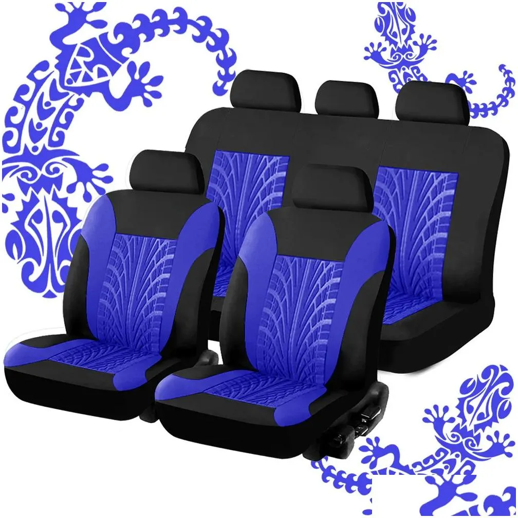 Car Seat Covers New 4/9Pcs Car Seat Ers Set Fit Most Cars Styling Protector Four Seasons Drop Delivery Automobiles Motorcycles Interio Dhk3L
