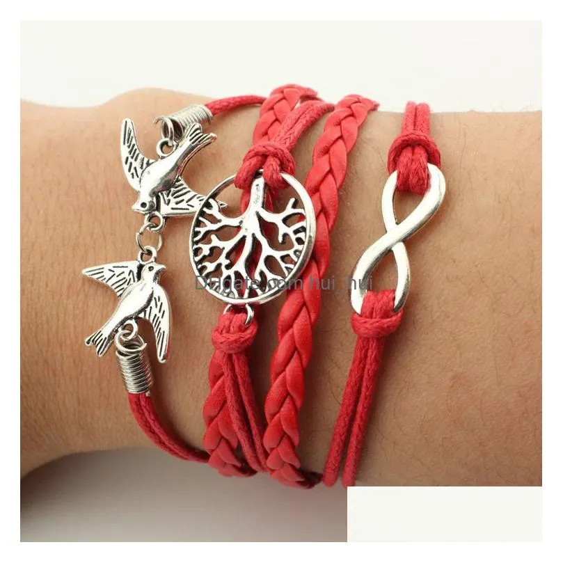 multilayer wrap bracelet charm inspired tree of life love heart believe infinity bracelets for women kids fashion jewelry