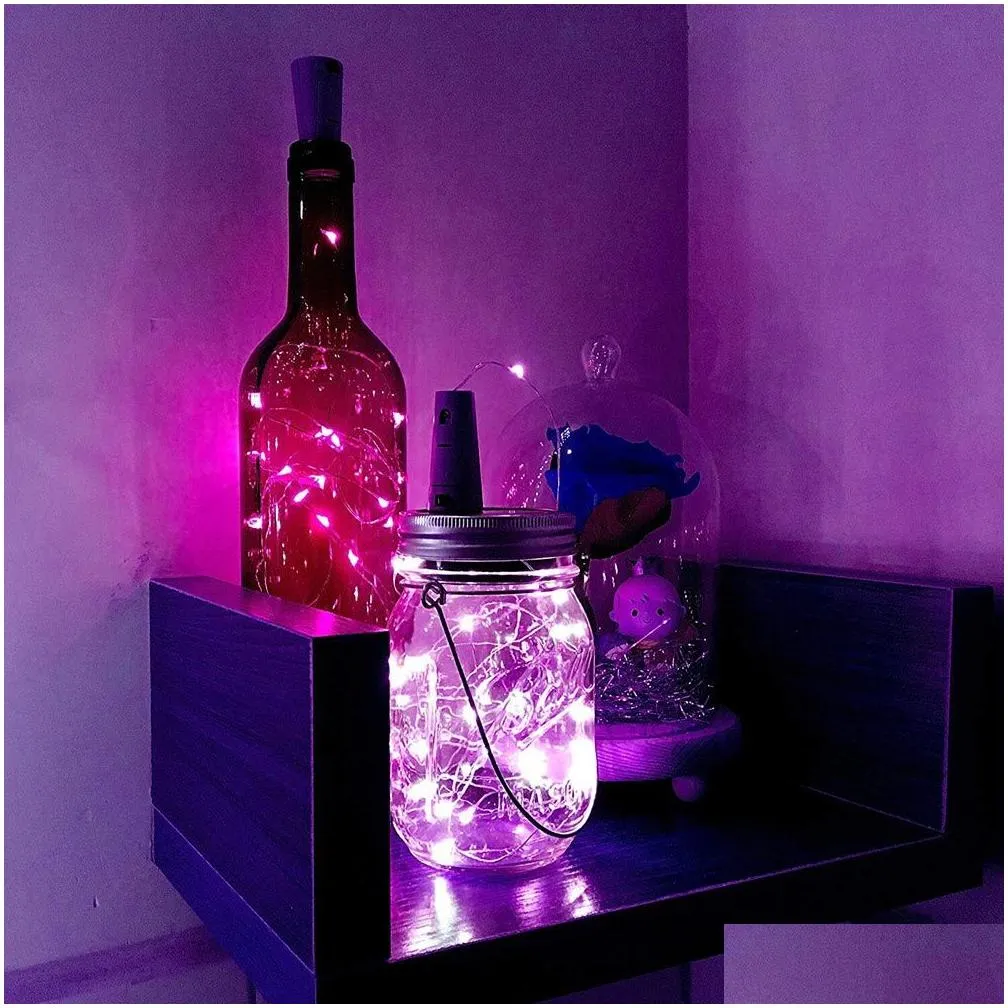 Led Strings Bottle Lights Cork Shaped Mini String Wine Fairy Strip Battery Operated Starry For Diy Christmas Wedding Drop Delivery Lig Dh4Sj