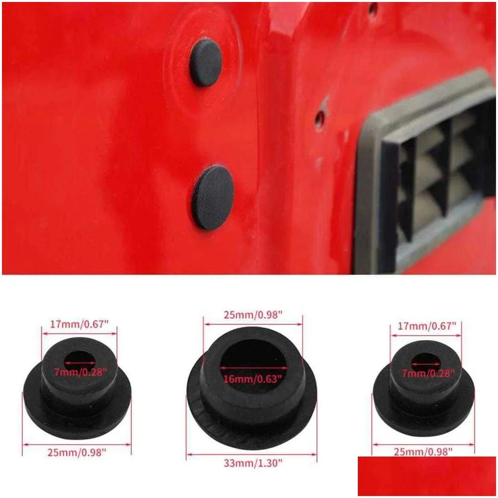 Other Interior Accessories New 3Pcs Tailgate Rubber Plug For Jeep Wrangler Jk 2007- Spare Tire Carrier Delete Car Accessories Waterpro Dhnxy