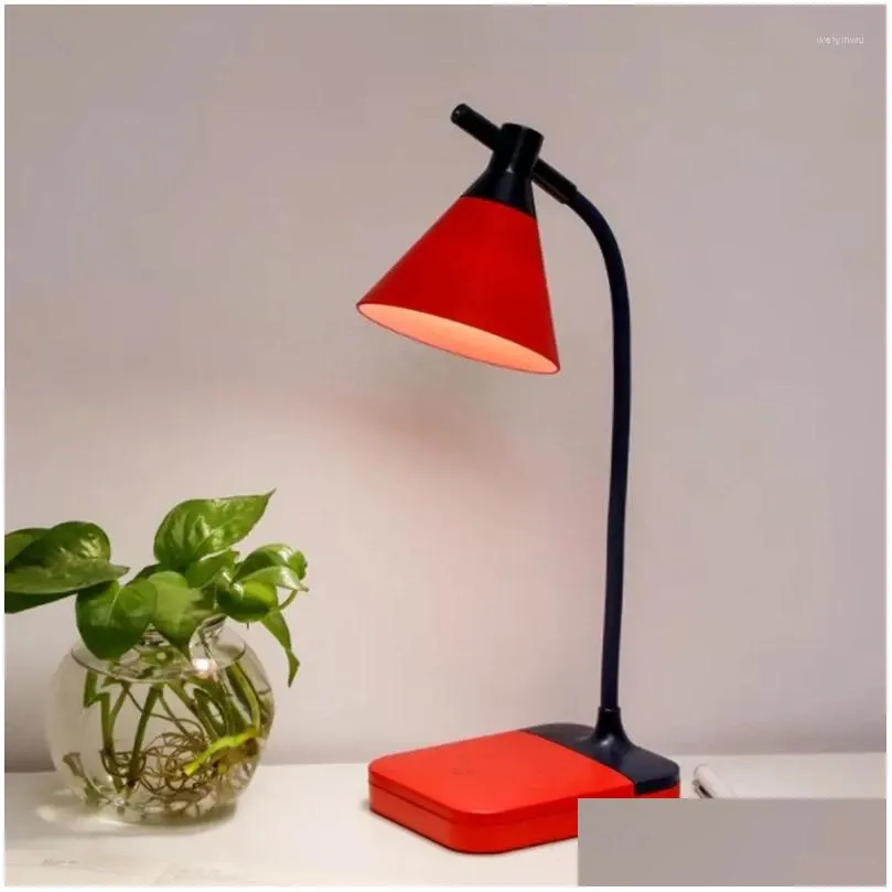 Table Lamps Usb Led Folding Desk Lamp Eye Protection Press Dimmable Reading Drop Delivery Dhuy8