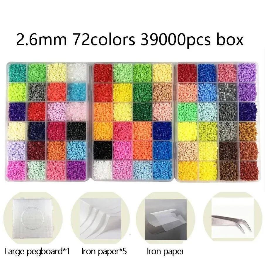 Blocks 24/48/72 Colors Box Set Hama Beads Toy 2.6/5Mm Perler Educational Kids 3D Puzzles Diy Toys Fuse Pegboard Sheets Ironing Pa Dro Dhawd