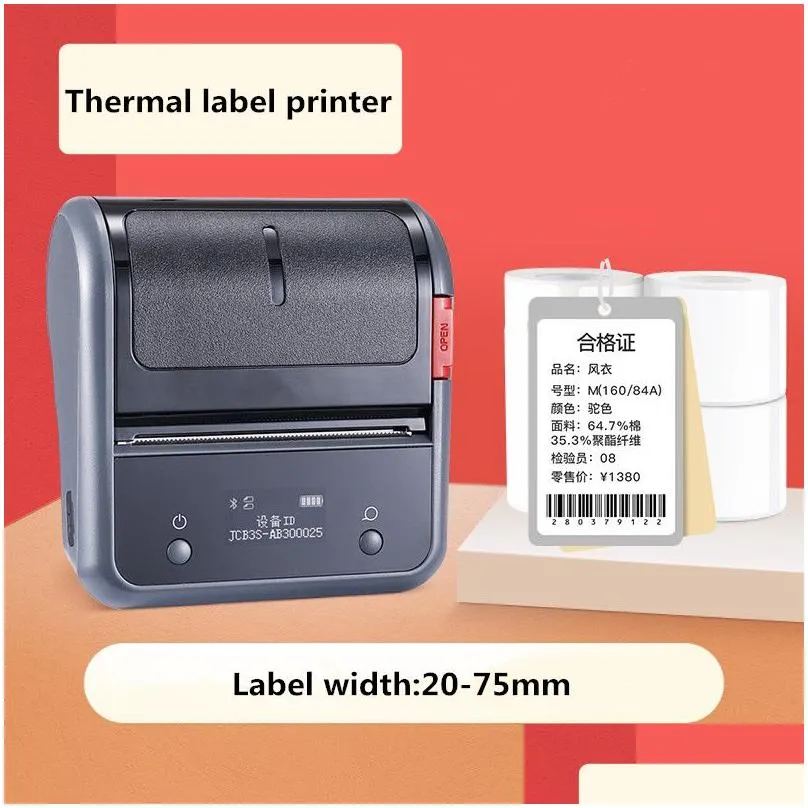 Printers B3S Thermal Label Printer Clothing Jewelry Product Price Barcode Sticker Mobile Phone Bluetooth Smart Portable Mini Drop Del Dhec2