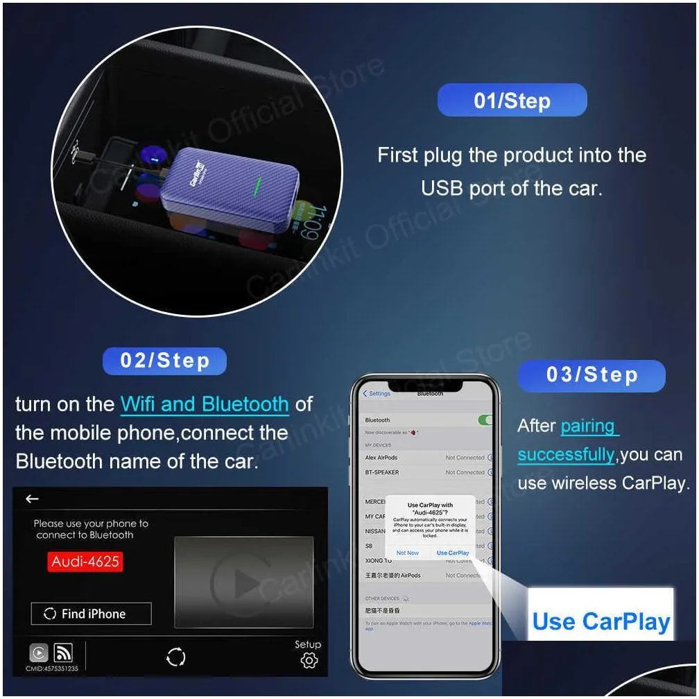 Car Tissue Box New Carlinkit 4.0 Wireless Android Adapter 3.0 2 In 1 For Appleaddandroid Carplay Ai Box Usb Dongle Vw Benz Kia Drop De Dhuct