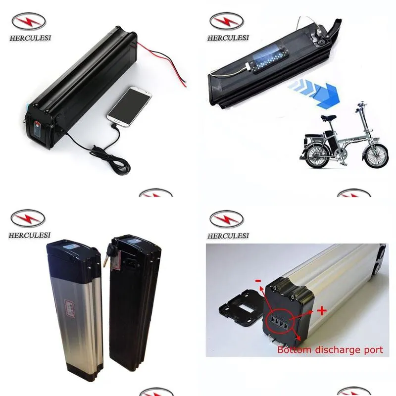 Batteries 36V 350W Folding Ebike Battery 10Ah Electric Bike Li Ion Sier Fish Drop Delivery Electronics Batteries  Dhkzs