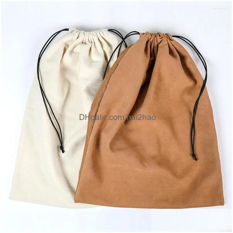 Storage Bags Large Cotton Plain Canvas Dstring - Xmas Sack / Laundry Bag Drop Delivery Home Garden Housekee Organization Dhpjw