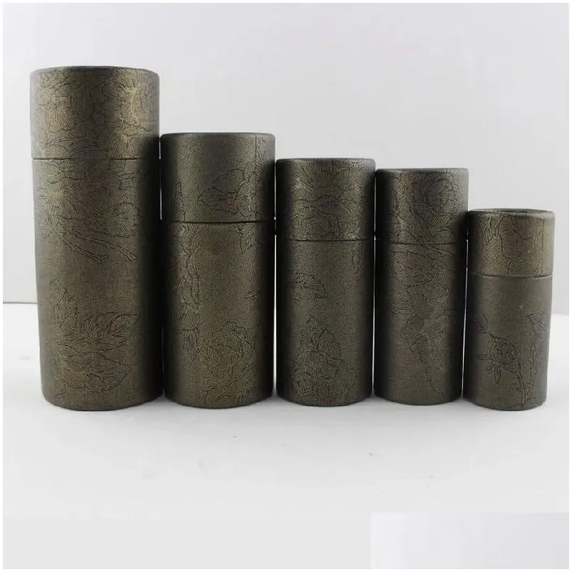 Gift Wrap 50Pcs/Lot Cosmetic Bottle Outer Packaging Kraft Paper Jar Tube Cylindrical Hard Cardboard Boxes  Oils Package 21032 Dhgtm