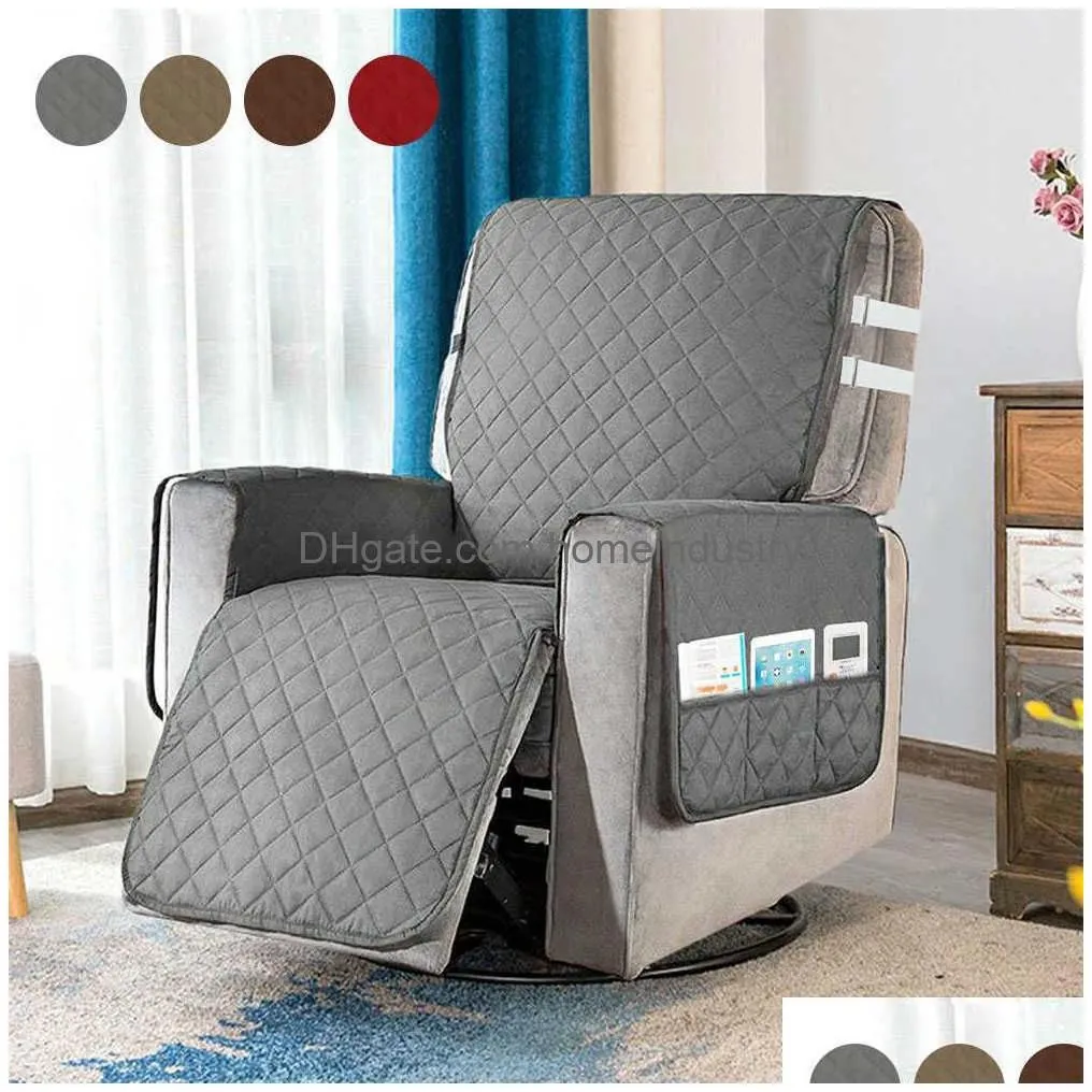 Chair Covers Recliner Chair Sliper Mat Pet Sofa Protective Ers Anti Slip Washable Couch Er Side Pocket Armchair Throw 211025 Drop Deli Dhges