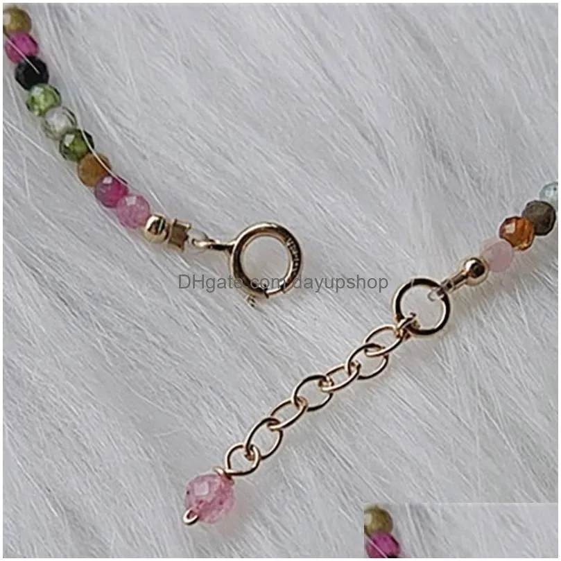 Chain Crystal Stberry Stone Bracelet Fashion Jewelry Colorf Tourmaline Quartz Bracelets Women Gift Drop Delivery Jewelry Bracelets Dhden