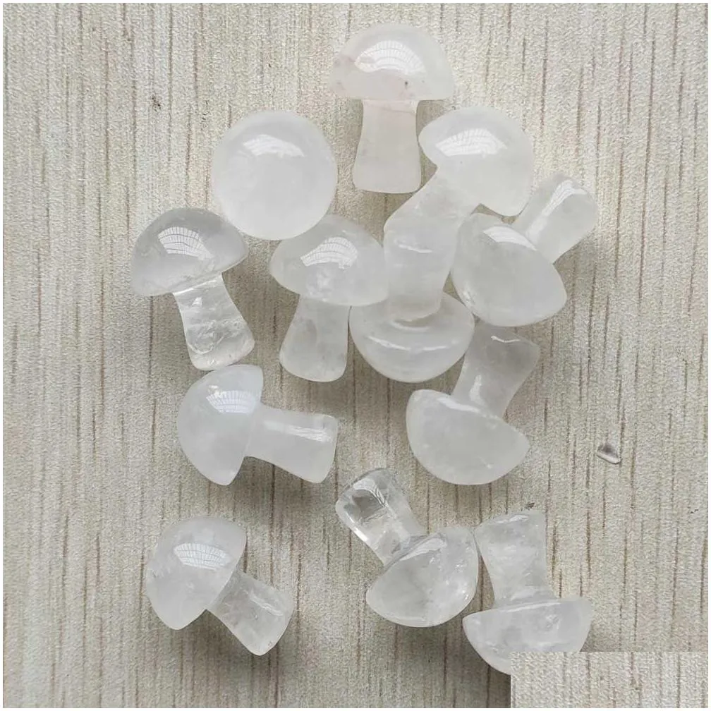 Stone Fashion Natural Stone Rose Quartz Amethyst Mushroom Shape No Hole Pendants For Jewelry Making Wholesale Drop Delivery Jewelry L Dhegi