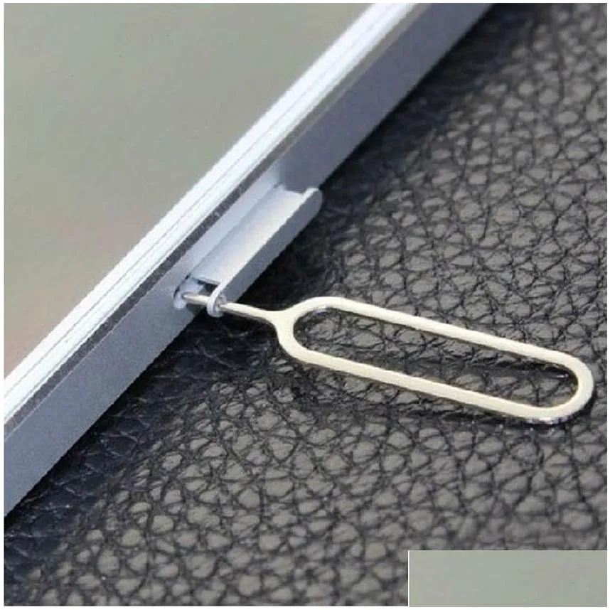10000 pieces lot cheap good sim card pin needle cell phone tool tray holder eject pin metal retrieve card pin for iphone 
