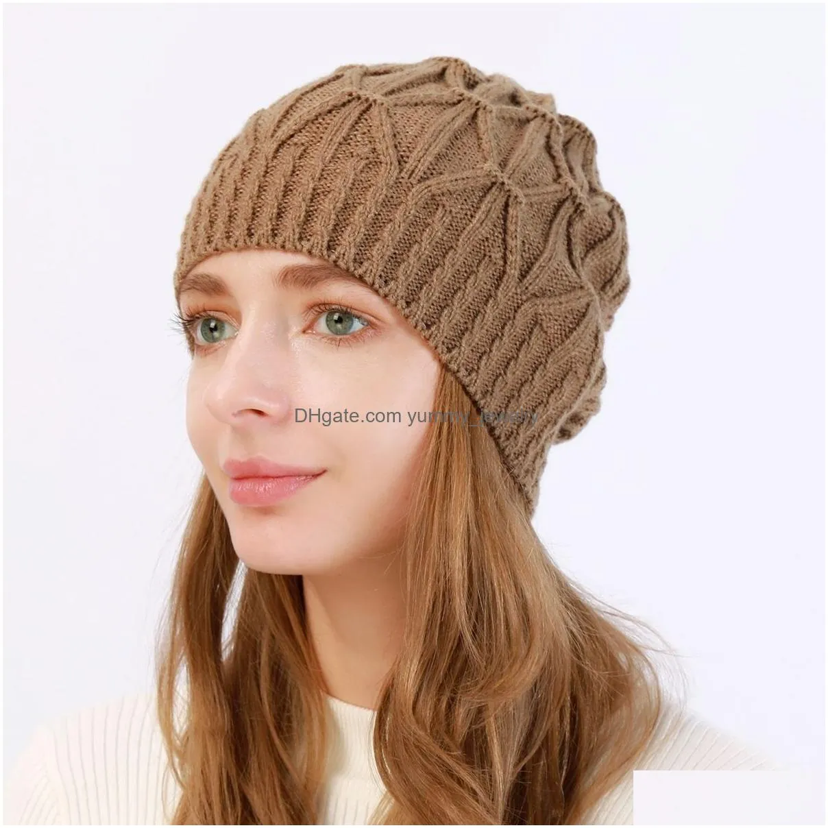 Beanie/Skull Caps Winter Knitted Hat Warm Skl Caps Beanie Dome Hip Hop Hats For Women Fashion Accessories Drop Delivery Fashion Access Dhnrm