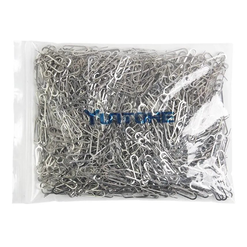 10000 pieces lot cheap good sim card pin needle cell phone tool tray holder eject pin metal retrieve card pin for iphone 