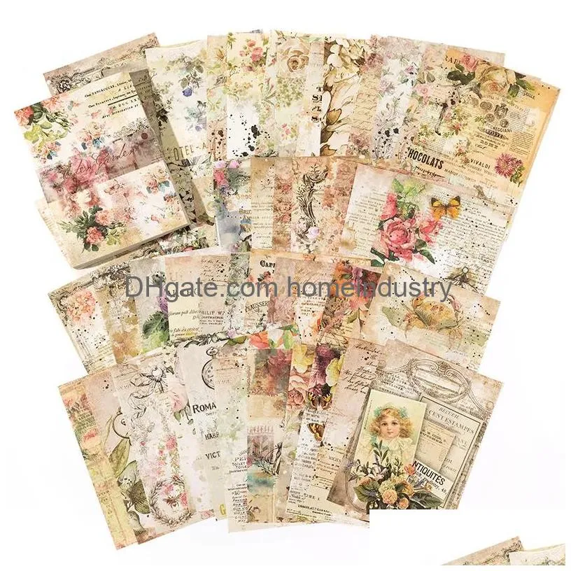 Notepads Wholesale Notepads Shanbu 100Pcspack Vintage Twilight Material Paper Light Retro S Deco Scrapbooking Journaling Album Diy Boo Dhzal