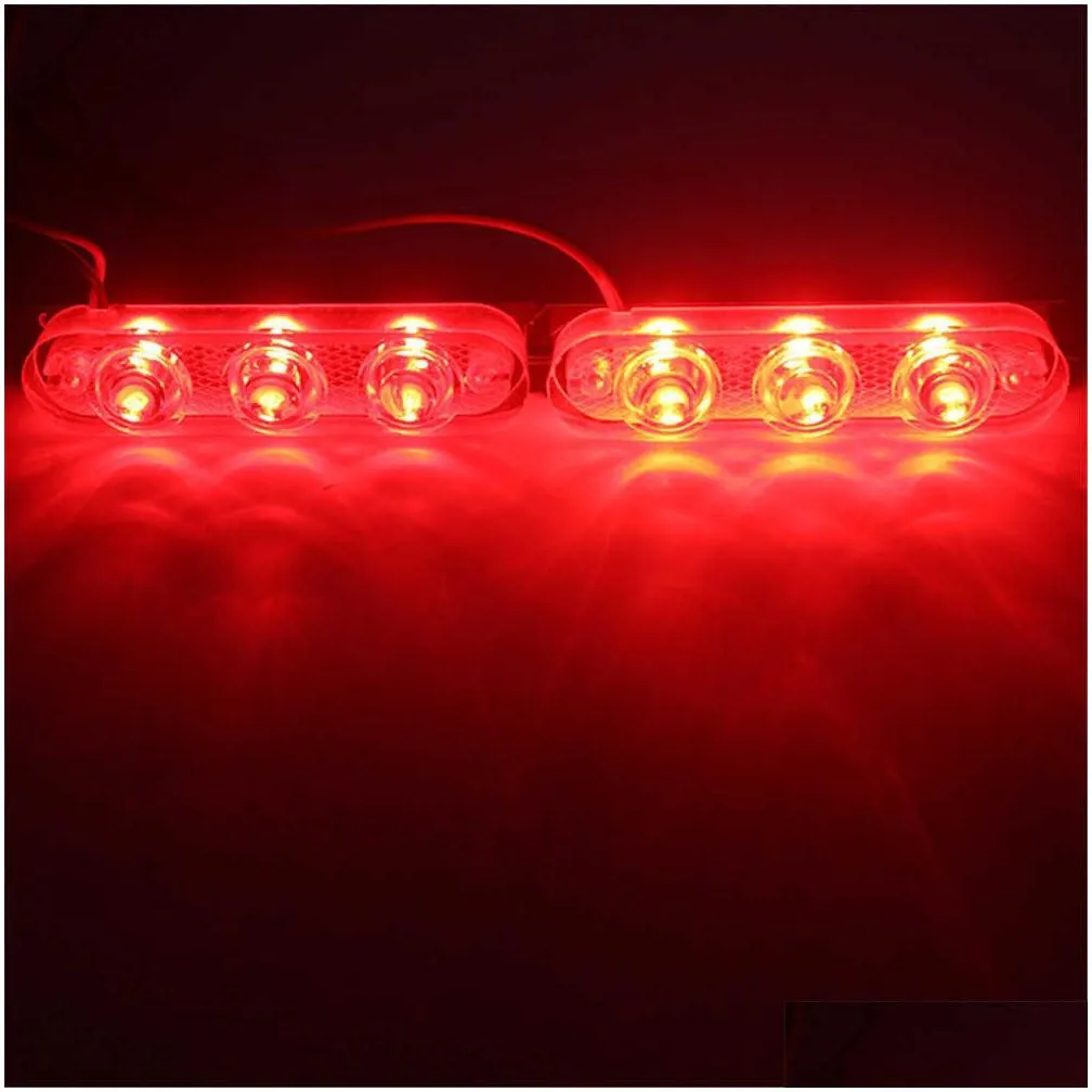 Decorative Lights New 1 Pair Police Lights Led Strobe Flasher 3 Flash Stroboscopes Light Parking Emergency Warning Signal Drop Deliver Dhoj3