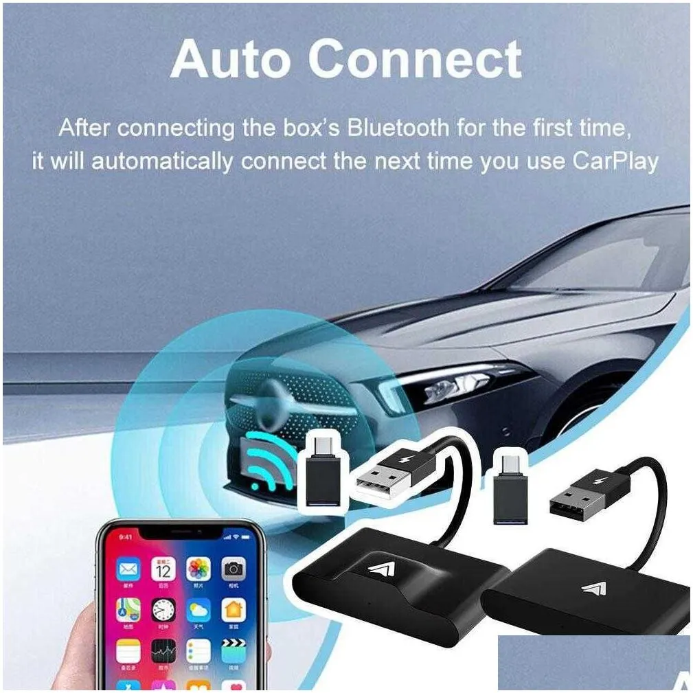 Car Other Auto Electronics New Wired Wireless Dongle Mirror For Modify Android Sn Smart Link 14 15 Plug Play Non Inductive Connection Dhzc5