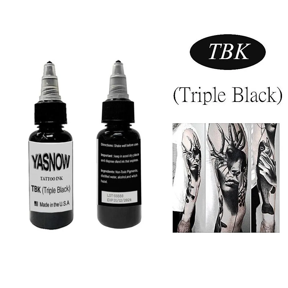 Tattoo Inks 240Ml Professinal Tattoo Ink Black American Brand Permanent Makeup Pigment Microblading Body Art Supplies Drop Delivery He Dhvp9