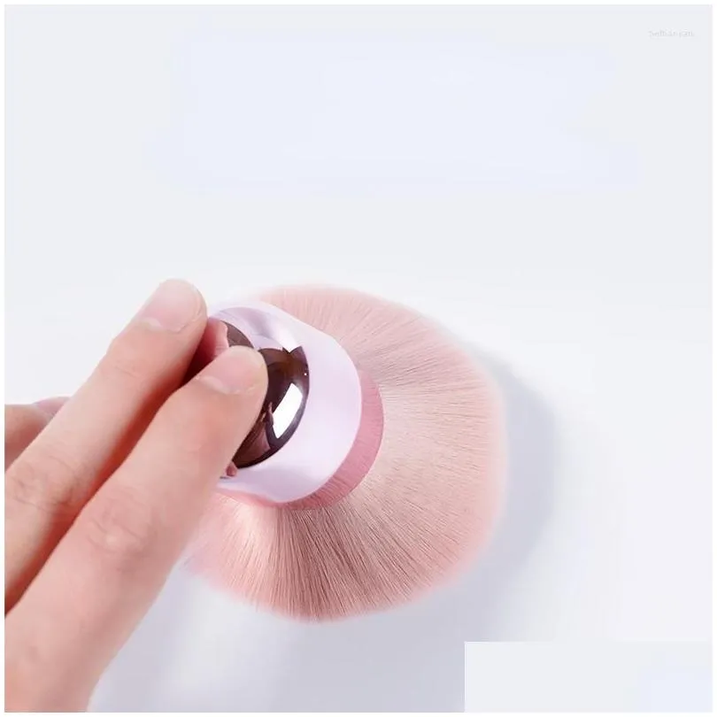 Makeup Brushes Pink White Round Small Flower Brush Nail Art Paint Gel Dust Cleaning Make Up Manicure Tool Drop Delivery Dhvio