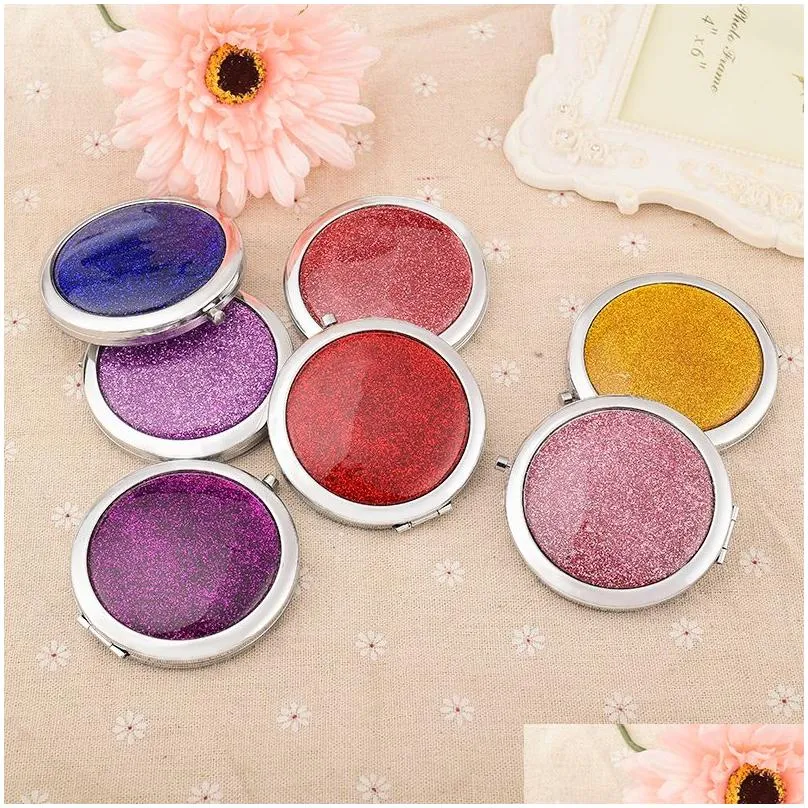 Compact Mirrors Makeup Mirror Pocket Mini Portable Travel Magnifying Make Up Vanity Small Compact Gem Mirrors Drop 1696224 Drop Delive Dhych