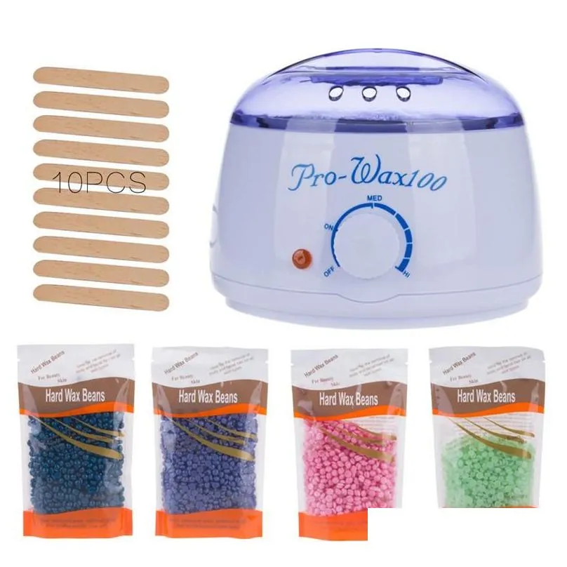 Other Hair Removal Items Wax Warmer Waxing Kit With 4 Flavors Stripless Hard Beans 10 Applicator Sticks For Fl Body Legs Face Eyebrow Dhzvs