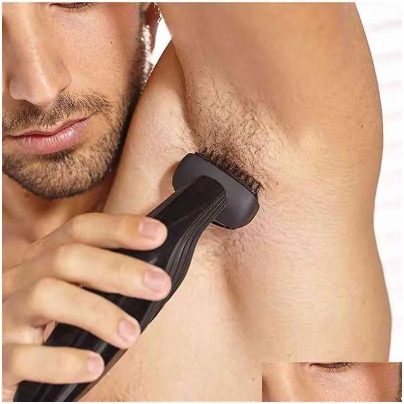 Electric Shavers Pro Face Beard Shaving Hine Electric Razor Hair Trimmer Bodygroom Kit Shaver For Men Body Back 100-240V Rechargeable Dh7Qt