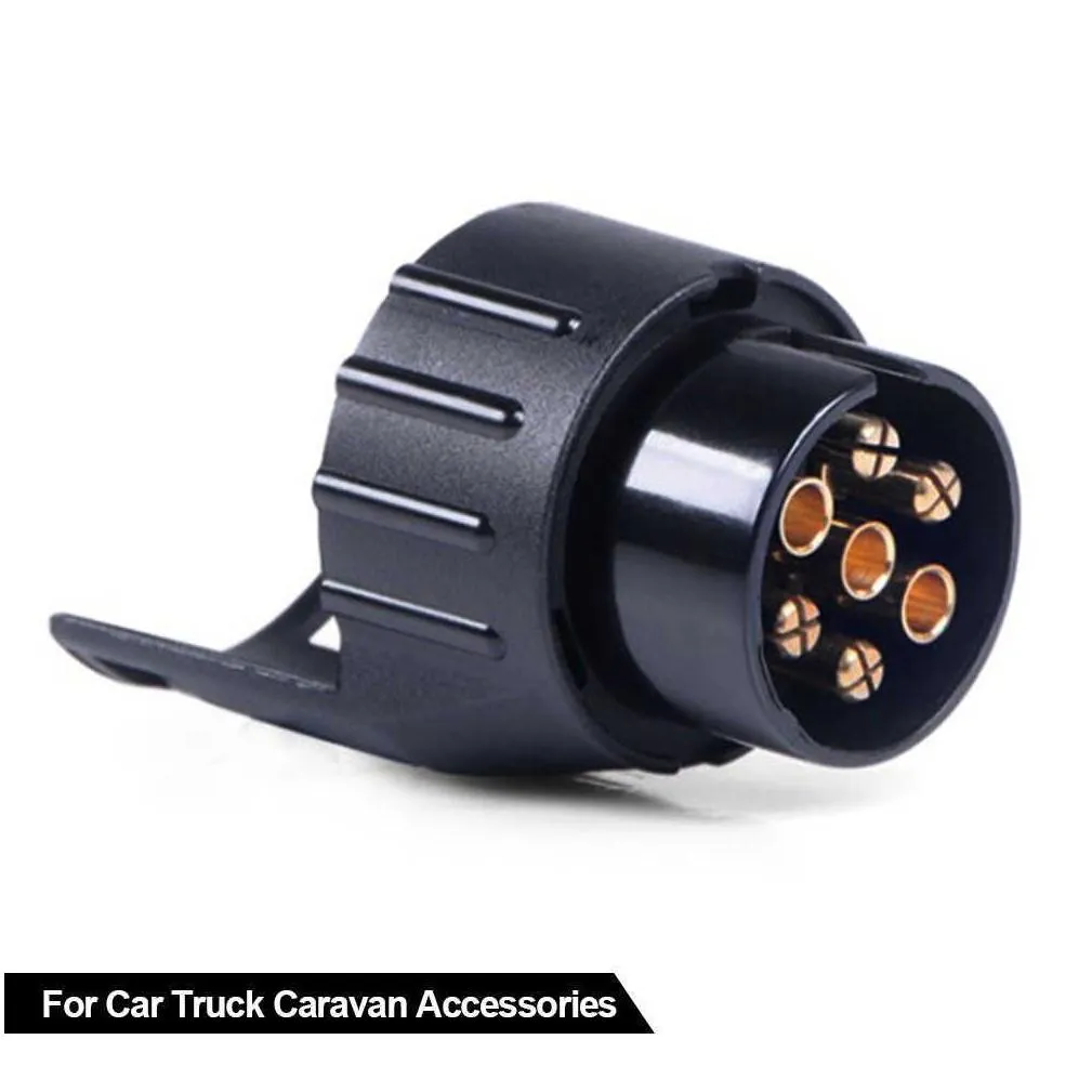 Other Interior Accessories New 7 Pin To 13 Plug Adapter Trailer Connector 12V Towbar Towing Waterproof Plugs Socket Car Truck Caravan Dhgh5