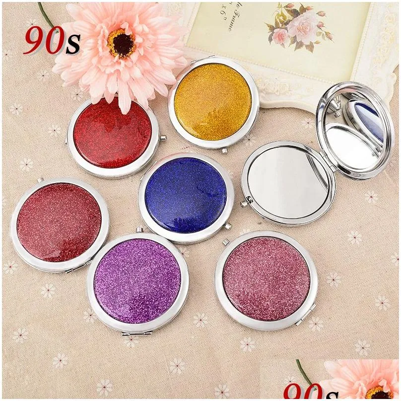 Compact Mirrors Makeup Mirror Pocket Mini Portable Travel Magnifying Make Up Vanity Small Compact Gem Mirrors Drop 1696224 Drop Delive Dhych