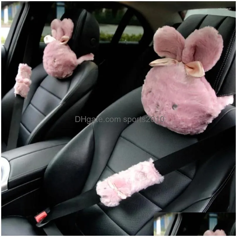 Car Seat Covers Car Seat Ers Cute Neck Pillow Soft Headrest Interior Accessories For Girls Shoder Safety Suit Drop Drop Delivery Autom Dh0Hc