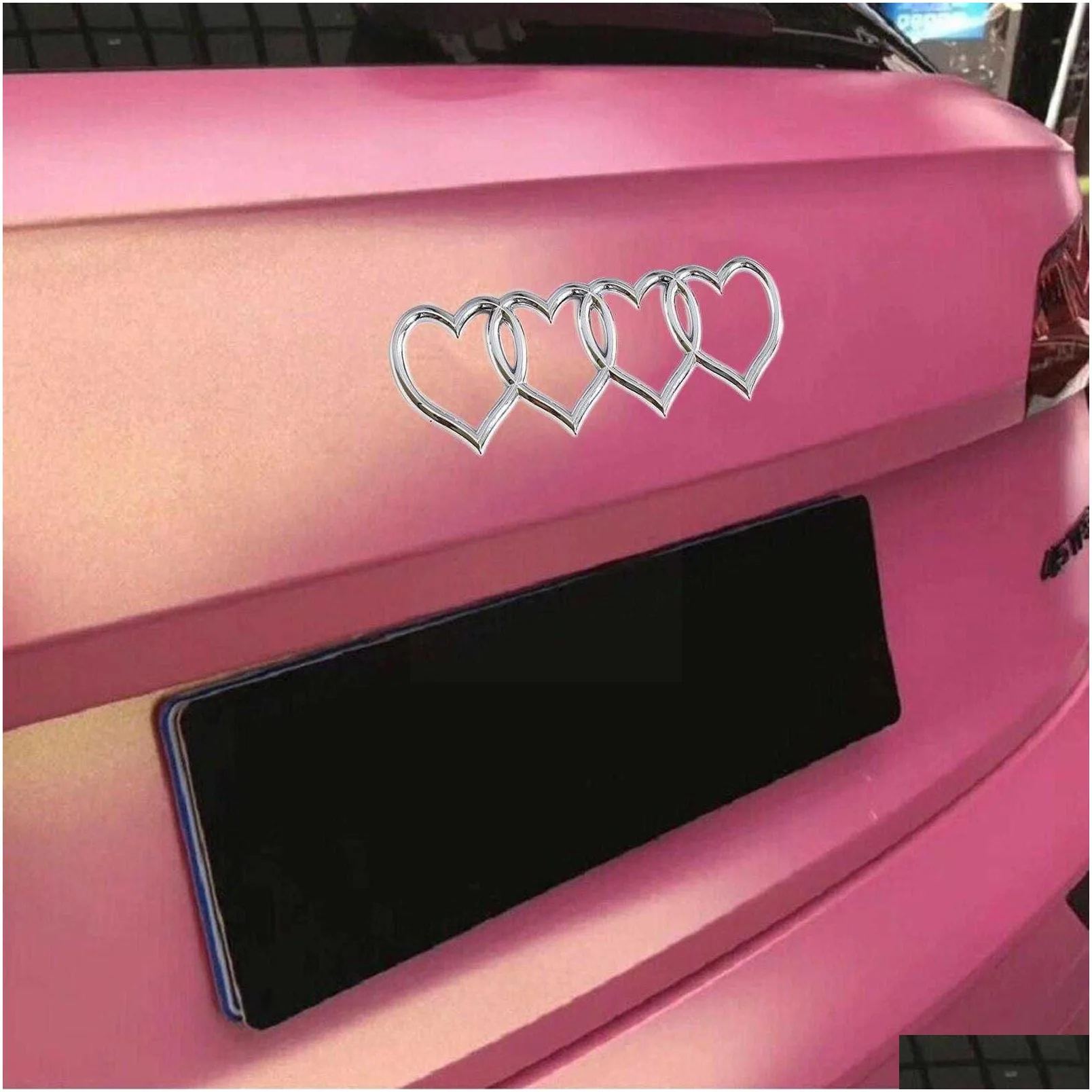 Car Stickers New Car Sticker Love Heart Rear Trunk Tail Label Badge Emblem Decal For Replacement Accessories V4M3 Drop Delivery Automo Dheol