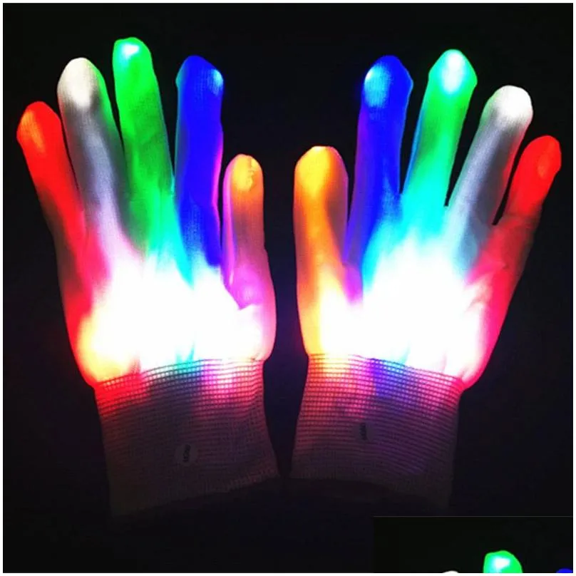 Other Led Lighting Brelong Colorf Luminous Gloves 6 Patterns Led Magic Novelty Halloween Costume Party Decorative A Pair Drop Delivery Dhvlk