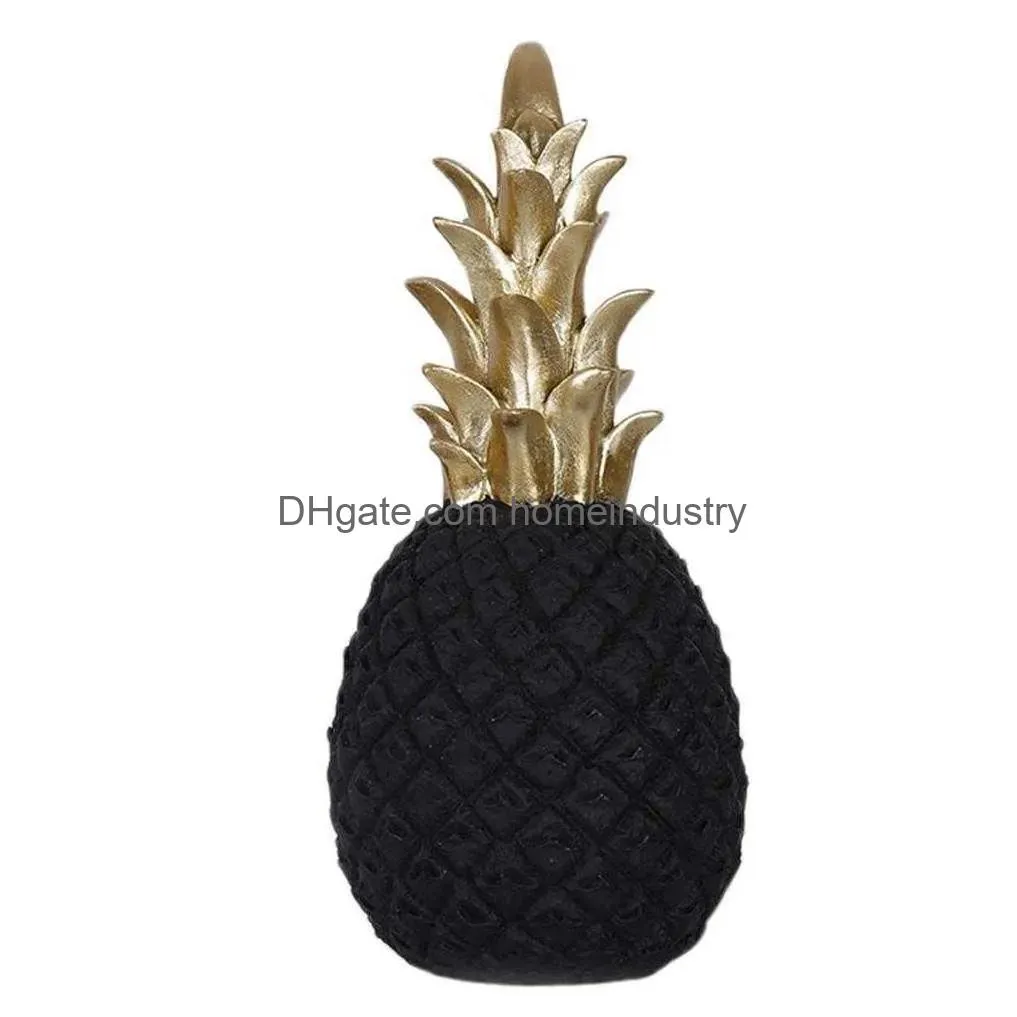 Decorative Objects & Figurines Nordic Style Resin Gold Pineapple Home Decor Living Room Wine Cabinet Window Display Craft Luxurious Ta Dhl3G