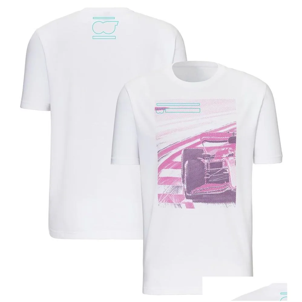 f1 racing printed t-shirt 2023 formula 1 team logo men`s white t-shirt summer fashion sports brand men women o-neck t-shirt jersey