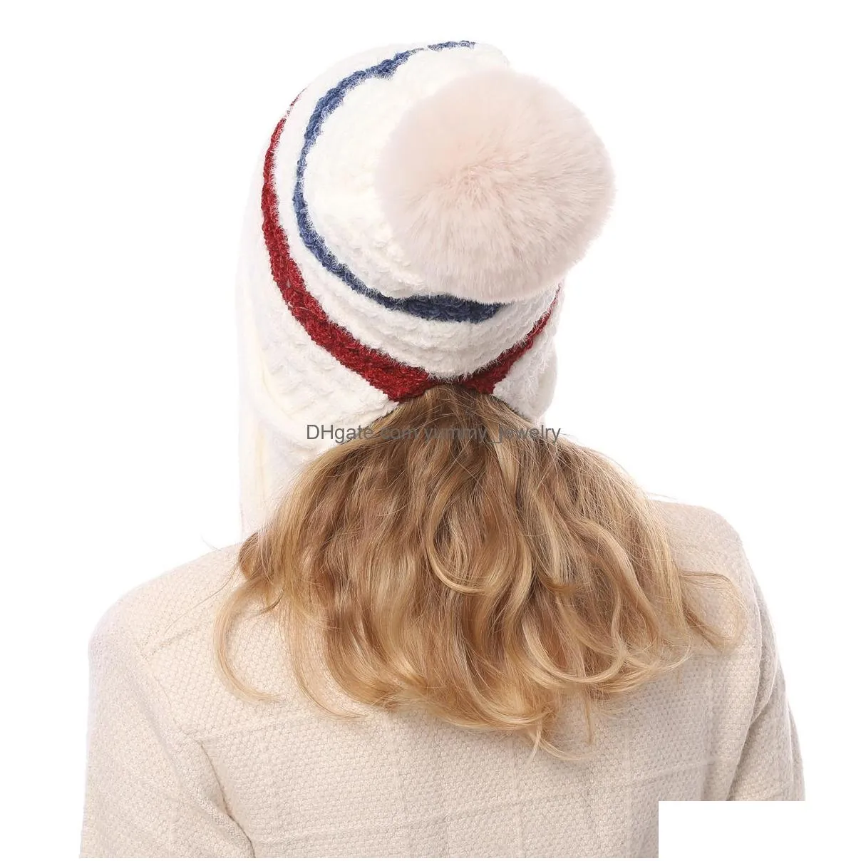 Stingy Brim Hats Winter Warm Chenille Soft Hat Fur Ball Pom Cap Cloak Hats Beanie For Women Fashion Drop Delivery Fashion Accessories Dhkxr