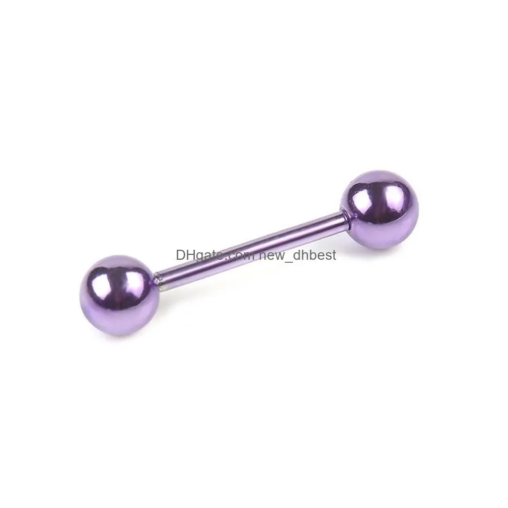 Tongue Rings 7Pcs Plated Stainless Steel Mixed Colors Tounge Rings Piercing Body Jewelry Drop Delivery Jewelry Body Jewelry Dhg7K